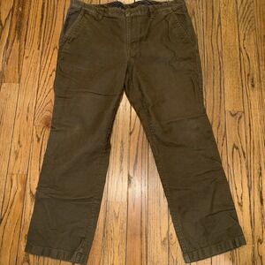 L.L.Bean Men's Standard Fit Olive Green Pants Cotton Chino Size 40/31 #298253
